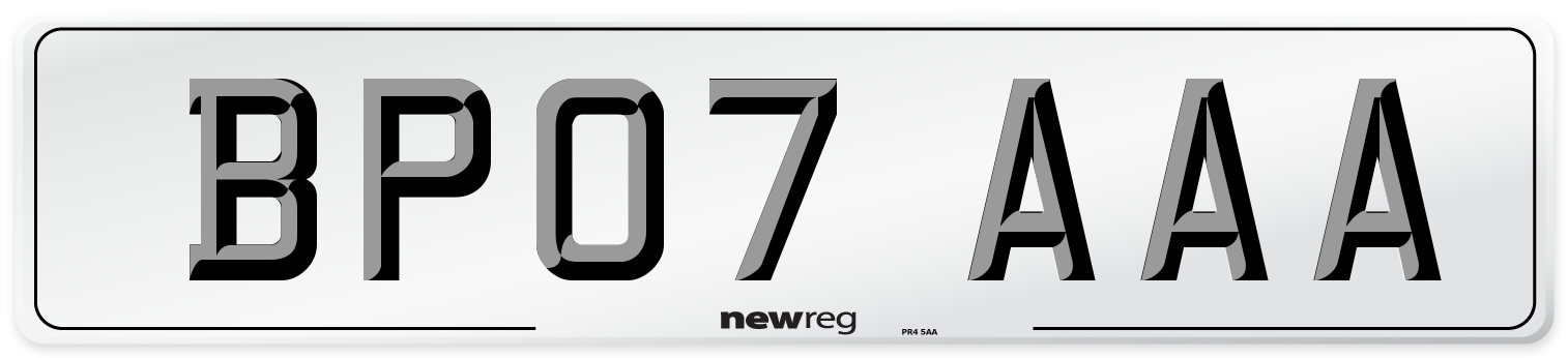 BP07 AAA Number Plate from New Reg